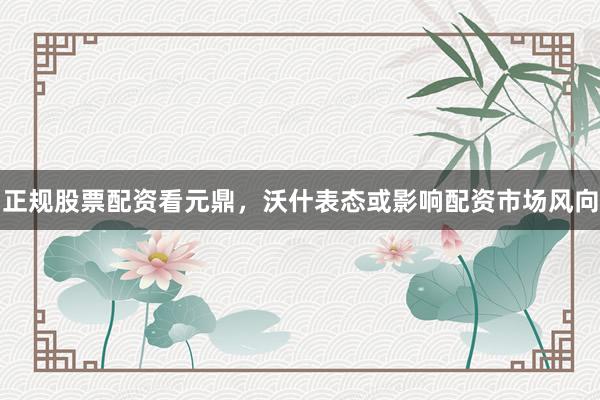 正规股票配资看元鼎，沃什表态或影响配资市场风向