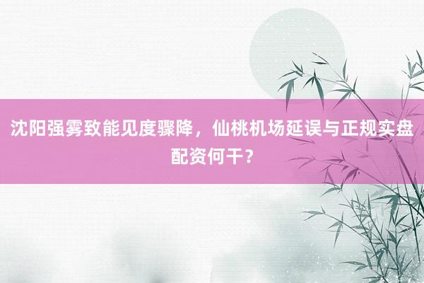 沈阳强雾致能见度骤降，仙桃机场延误与正规实盘配资何干？