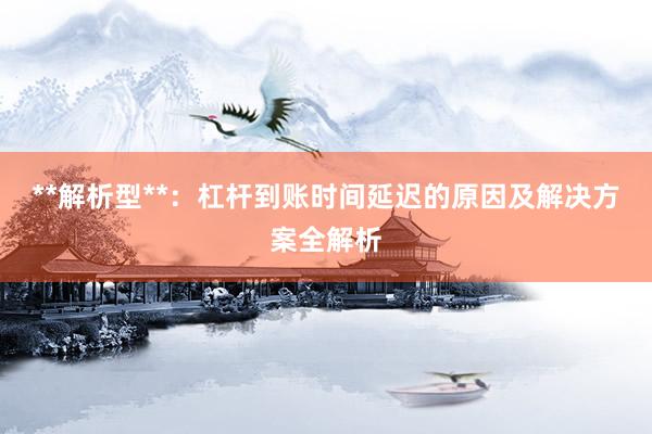 **解析型**：杠杆到账时间延迟的原因及解决方案全解析