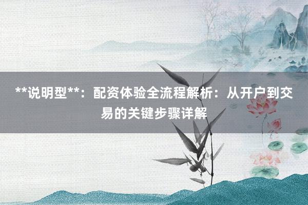 **说明型**：配资体验全流程解析：从开户到交易的关键步骤详解