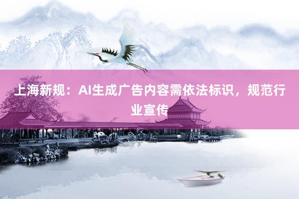 上海新规：AI生成广告内容需依法标识，规范行业宣传